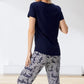 🌸Begrenset tid 50% rabatt på rabatt👚👖Uformelt kortermet bomullstopp og todelte bukser med trykk