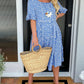 🎁2026 Stort salg 49% OFF🎁Rund hals Midikjole med prikkete trykk