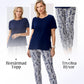 🌸Begrenset tid 50% rabatt på rabatt👚👖Uformelt kortermet bomullstopp og todelte bukser med trykk