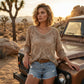 🏖️Sommersalg 60 % rabatt 🏝️👚Bohem-Stilen Heklet Topp Med V-Hals For Damer✨