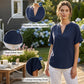🏖️ Sommersalg 60 % rabatt 🏝️👕🌟Moteriktig løs topp med korte ermer🍃