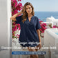 🏖️ Sommersalg 60 % rabatt 🏝️👕🌟Moteriktig løs topp med korte ermer🍃