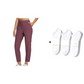 🔥Siste dag: 60% rabatt! ⏰👖Elastiske bukser med høy midje og glidelåslommer for kvinner