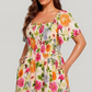 🔥 Siste dag: 60 % rabatt! ⏰🌸👗 Blomsterkjole med folder, firkantet halsutskjæring og lommer 🏖️