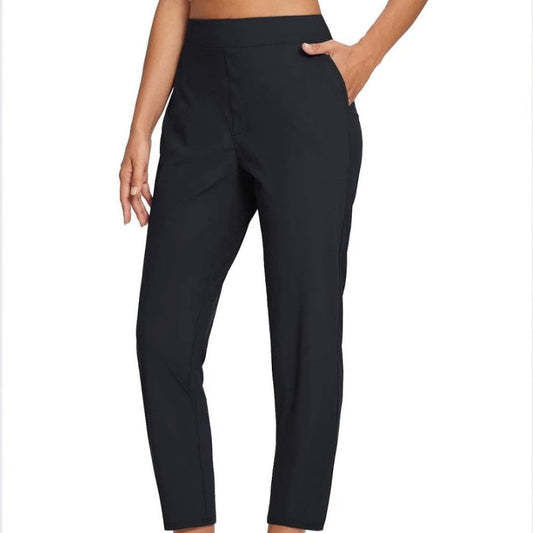 🔥Siste dag: 60% rabatt! ⏰👖Elastiske bukser med høy midje og glidelåslommer for kvinner