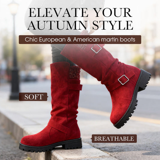 🔥Siste dag: 60% avslag!⏰👢Damer Slouchy Boots til midt på leggen🎁