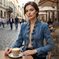 🧥 60 % RABATT NÅ!🌸Denimjakke for damer med volanger og åpen front – Lett og feminin – Allsidig og stilig💝