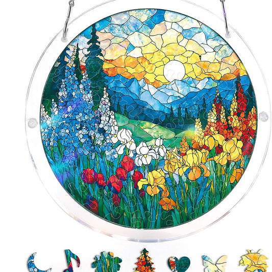 🔥Siste dag: 60 % rabatt!⏰🎐🌈Akryl solnedgang og hav pusle-vinduhenger🍃