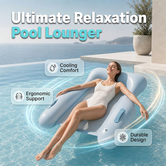 🏖️Sommersalg 60 % rabatt 🏝️🏊☁️ Hudvennlig PVC bassengsolseng flytemadrass☀️