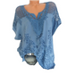 🏖️ Sommersalg 60 % rabatt 🏝️👚Dame elegant blondert brodert V-hals topp 🌸