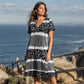 🏖️ Sommer-salg 50 % RABATT 🏝️🐆 Dame Leoprint Midikjole med V-hals👗✨