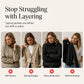 🔥Siste dag: 60% rabatt! ⏰🧥Elegant damekåpe i denim med ribbestrikket innsats🎁