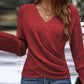 🔥Begrenset tilbud! Spar 60 %⏰✨Elegant strikket topp med wrap‑over V‑hals for kvinner💝
