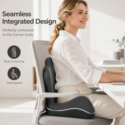 🥳💞 Over 47 000 solgt!⚡🪑Ergonomisk memoryskum-sitepute med ryggstøtte – hold deg komfortabel hele dagen, perfekt til kontoret, bilen og hjemmet🎁